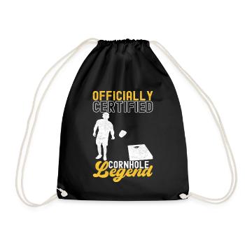 Cornhole Player Cornhole Board - Drawstring Bag - black - Front
