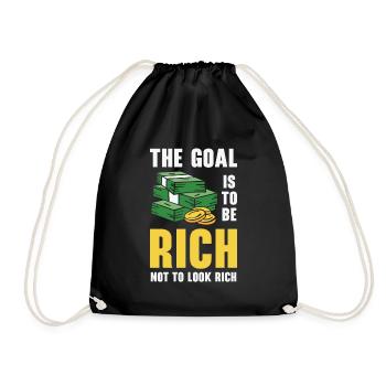 Objectifs d’argent Citations de vie Message positif - Sac de sport léger - noir - Devant