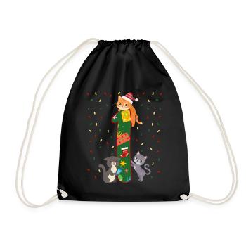 1 an Enfants Cadeau de Noël Mignon - Sac de sport léger - noir - Devant