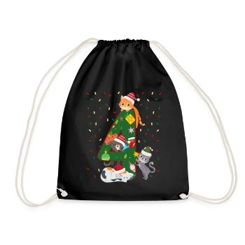 4 Years Old Children Christmas Gift Cute - Drawstring Bag - black - Front