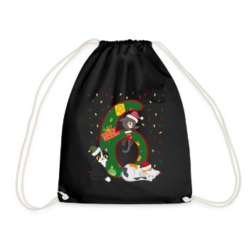 6 Jahre Alt Kinder Weihnachtsgeschenk Niedliche - Turnbeutel - Schwarz - Vorne