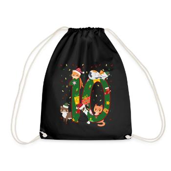 10 ans Enfants cadeau de Noël mignon - Sac de sport léger - noir - Devant