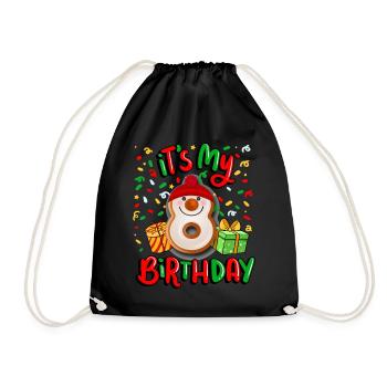 Es Ist Mein 8. Geburtstag Xmas Geschenk 8. - Turnbeutel - Schwarz - Vorne