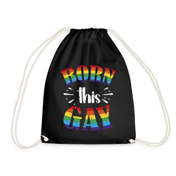 Born This Gay Pride Flag Rainbow - Drawstring Bag - black - Front