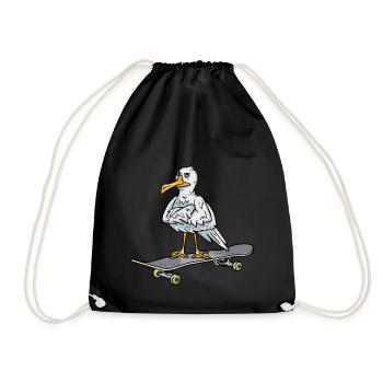 Skateboard Seagull Skating Skater Teens Kids - Sac de sport léger - noir - Devant