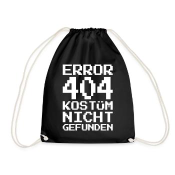 Error 404 Kostüm Nicht Gefunden Karneval Halloween - Turnbeutel - Schwarz - Vorne
