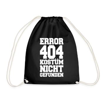 Error 404 Kostüm Nicht Gefunden Karneval Halloween - Turnbeutel - Schwarz - Vorne