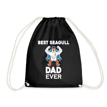 Daddy Daddy North Sea Best Seagull Dad - Drawstring Bag - black - Front
