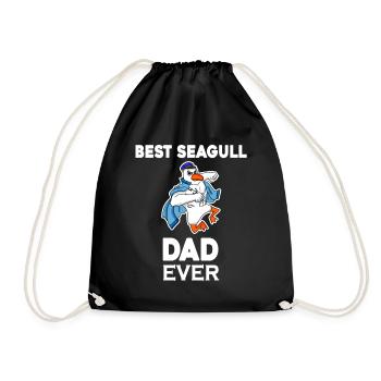 Daddy Daddy North Sea Best Seagull Dad - Drawstring Bag - black - Front