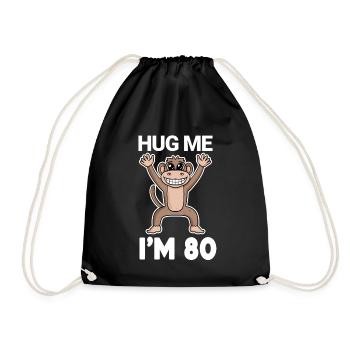 80 birthday - 80 years - hug - Drawstring Bag - black - Front