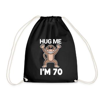 70 birthday - 70 years - hug - Drawstring Bag - black - Front
