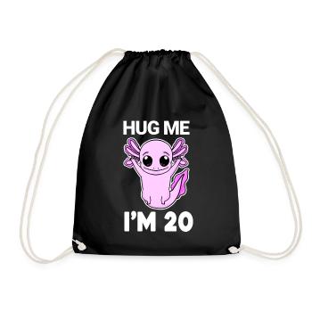 20 birthday - 20 years - hug - Drawstring Bag - black - Front