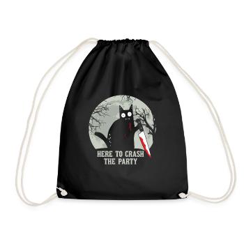 Ici pour écraser le chat d’Halloween - Sac de sport léger - noir - Devant