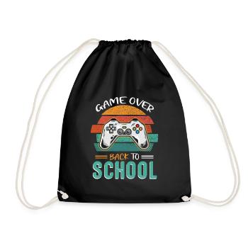 School Child Start Game Over First Day of School - Drawstring Bag - black - Front
