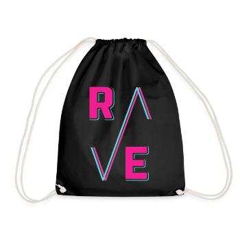 Techno House Party EDM Festival Goa Electro Rave - Drawstring Bag - black - Front