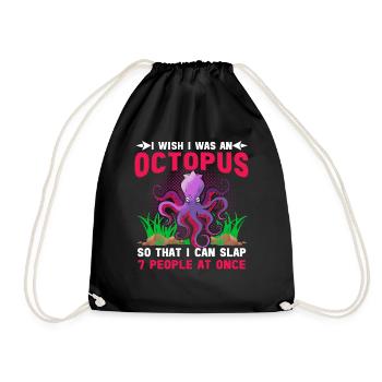 Octopus Octopus Sea Tentacle Octopus Octopus Octopus - Drawstring Bag - black - Front