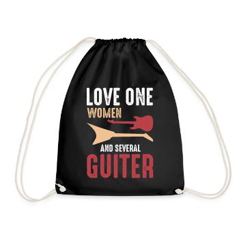 Guitar Player - Love One Women And Several Guitars - Turnbeutel - Schwarz - Vorne