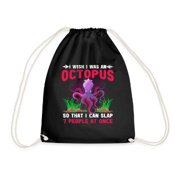 Octopus Octopus Sea Tentacle Octopus Octopus Octopus - Drawstring Bag - black - Front