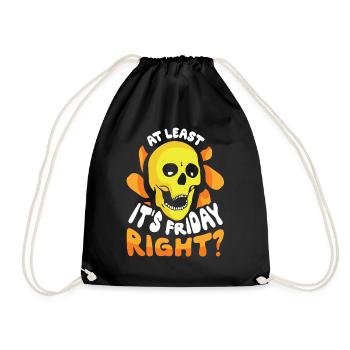 At least it's finally sarcastic Friday - Drawstring Bag - black - Front