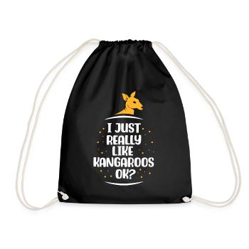 I just like kangaroos very much kangaroo animal - Drawstring Bag - black - Front