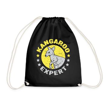 Kangaroo Expert Animal Kangaroos Lover - Drawstring Bag - black - Front