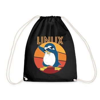 Linux Admin Cool Penguin Nerd Informatics - Drawstring Bag - black - Front