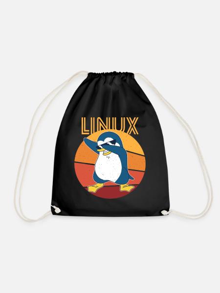 Linux Admin Cool Penguin Nerd Informatics - Turnbeutel - Schwarz