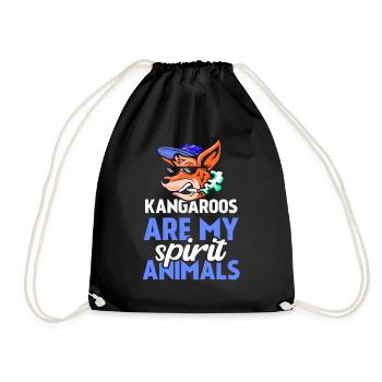 Kangaroos are my favorite animals animal kangaroo - Drawstring Bag - black - Front