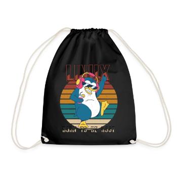 Born To Be Root Party Linux Cool Penguin Nerd Prog - Turnbeutel - Schwarz - Vorne