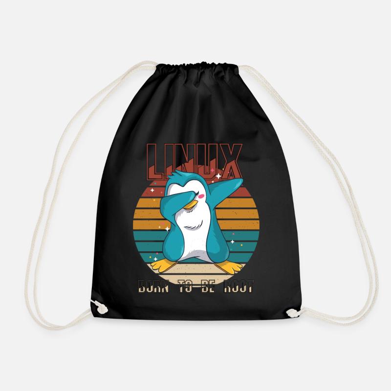 Geek né pour être root Linux Penguin Nerd Programmeur - Sac de sport léger - noir