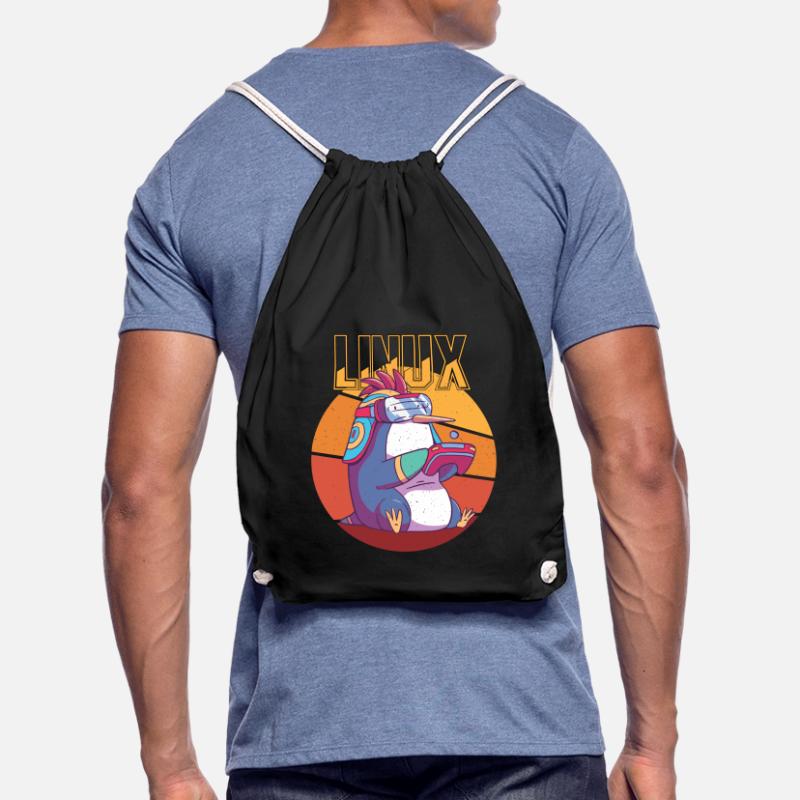 Gamer Linux Root Cool Penguin Nerd Game Programmer Drawstring Bag