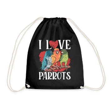 J’aime les perroquets animal de compagnie perroquet mignon - Sac de sport léger - noir - Devant
