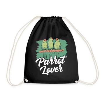 Parrot lover Cute Animal Parrot Pet - Drawstring Bag - black - Front