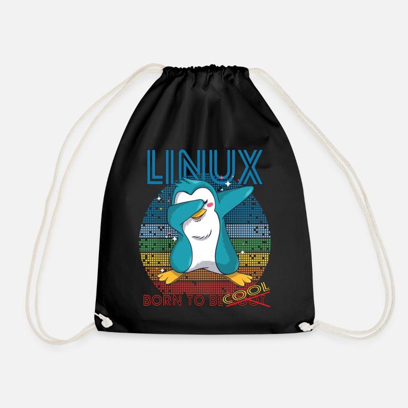 Linux Cool Born To Be Root Cute Penguin Geek Admin - Sac de sport léger - noir