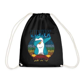 Linux Party Sudo Root Geek Cute Penguin Nerd Progr - Turnbeutel - Schwarz - Vorne