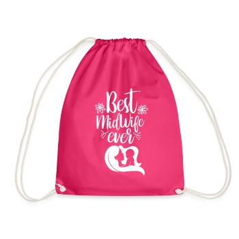 Best Midwife Ever Obstetrics Midwives - Drawstring Bag - fuchsia - Front
