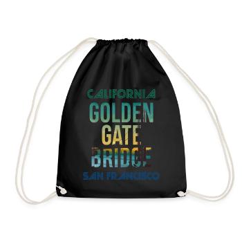 Golden Gate Bridge Souvenir San Francisco Tour in - Drawstring Bag - black - Front