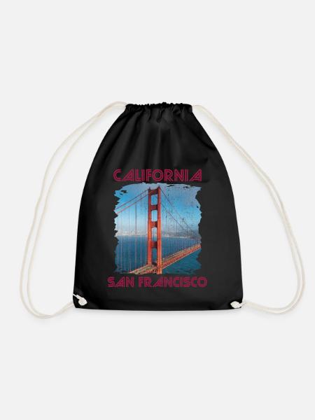 California Love San Francisco Golden Gate Bridge-A - Turnbeutel - Schwarz