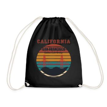 San Francisco California Souvenir Golden Gate Bri - Drawstring Bag - black - Front