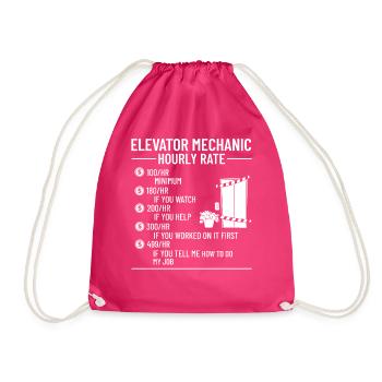 Elevator Elevator Technician Elevator Elevator - Drawstring Bag - fuchsia - Front