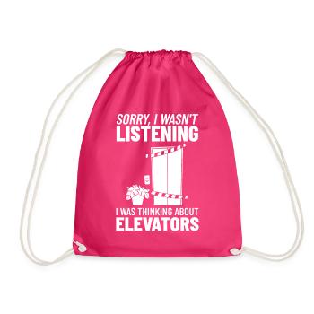 Elevator Elevator Technician Elevator Elevator - Drawstring Bag - fuchsia - Front