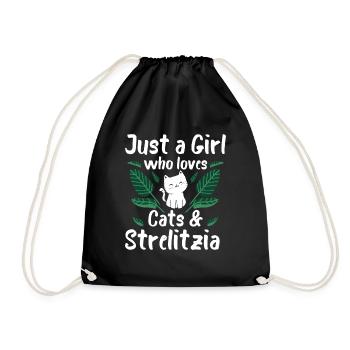 Juste une fille qui aime les chats et Strelizie - Sac de sport léger - noir - Devant
