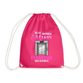 Elevator Elevator System Technician Woman Elevator Elevator - Drawstring Bag - fuchsia - Front