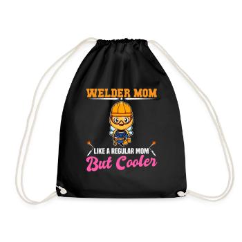 Maman soudeuse comme une maman régulière mais plus cool - Sac de sport léger - noir - Devant