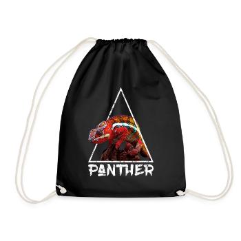 Panther Chameleon Distressed Geometric - Drawstring Bag - black - Front