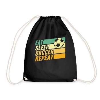 Eat Sleep Soccer Repeat - Drawstring Bag - black - Front