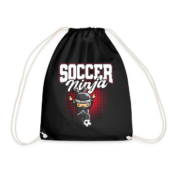 Joueur de football ninja mignon amoureux du football drôle - Sac de sport léger - noir - Devant