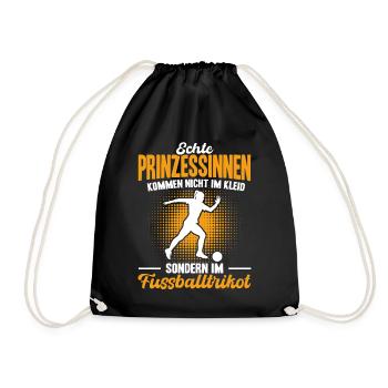 Echte Mädchen Spielen Fußball - Turnbeutel - Schwarz - Vorne