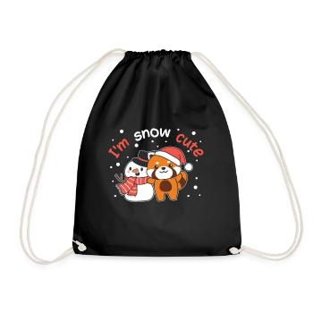 Panda rouge Je suis un jeu de mots bonhomme de neige mignon - Sac de sport léger - noir - Devant