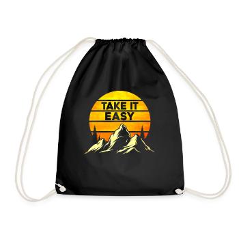 Take It Easy Camping - Drawstring Bag - black - Front